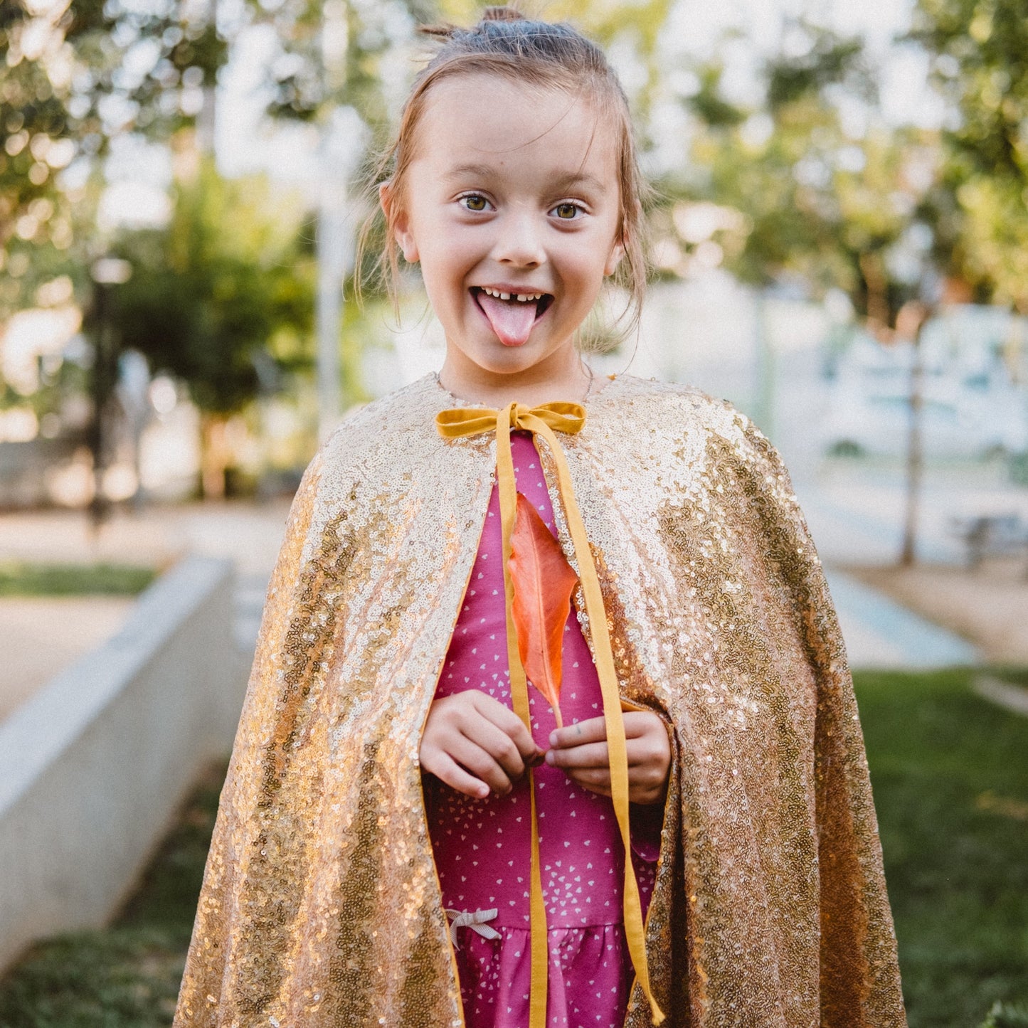 Gold sequin cape