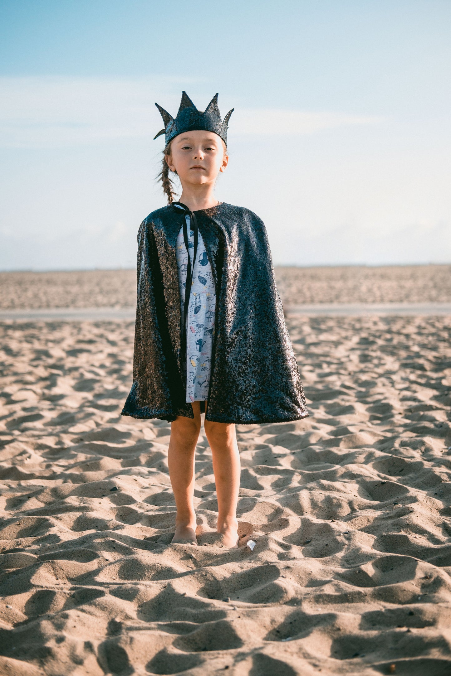 Black sequin crown