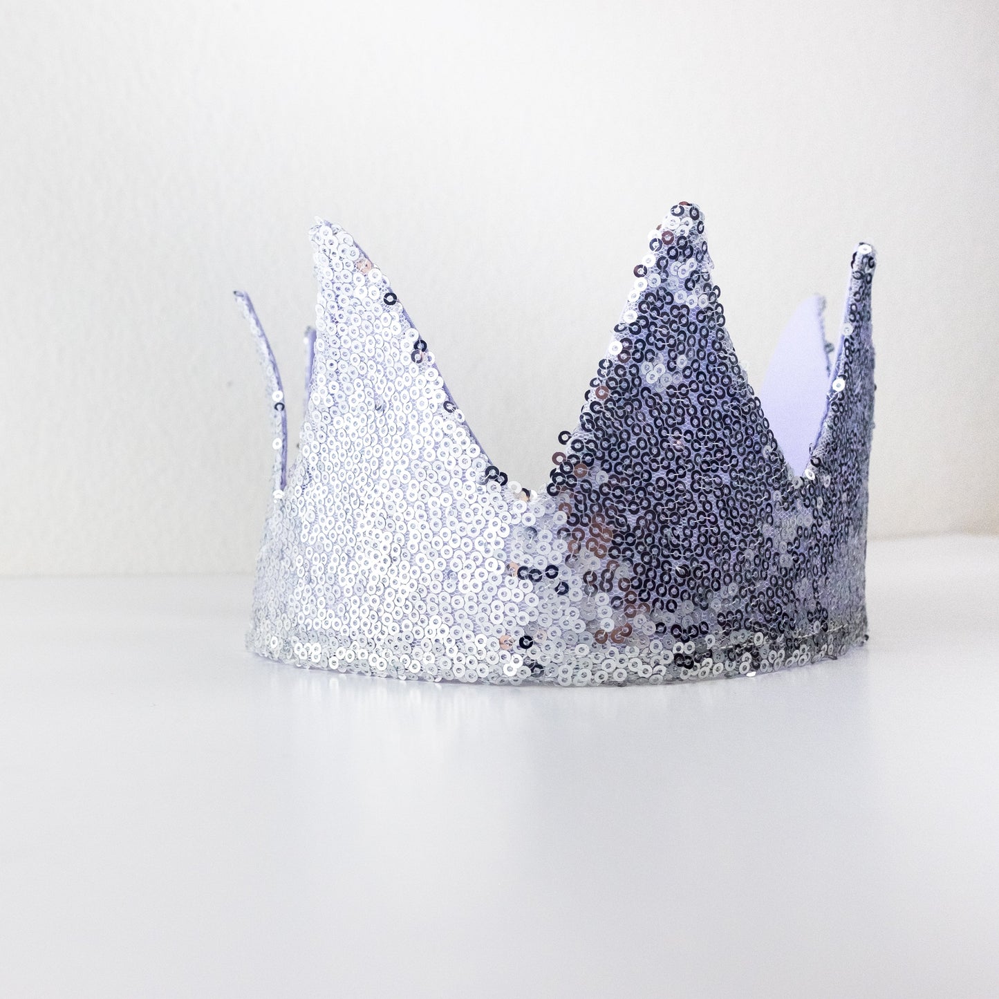 Silver sequin crown