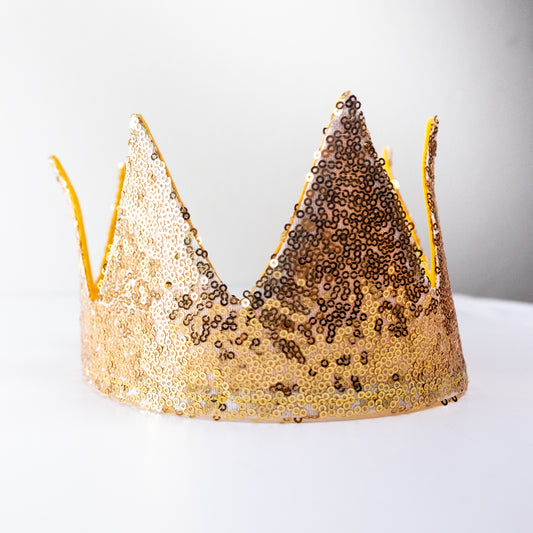 Gold sequin crown