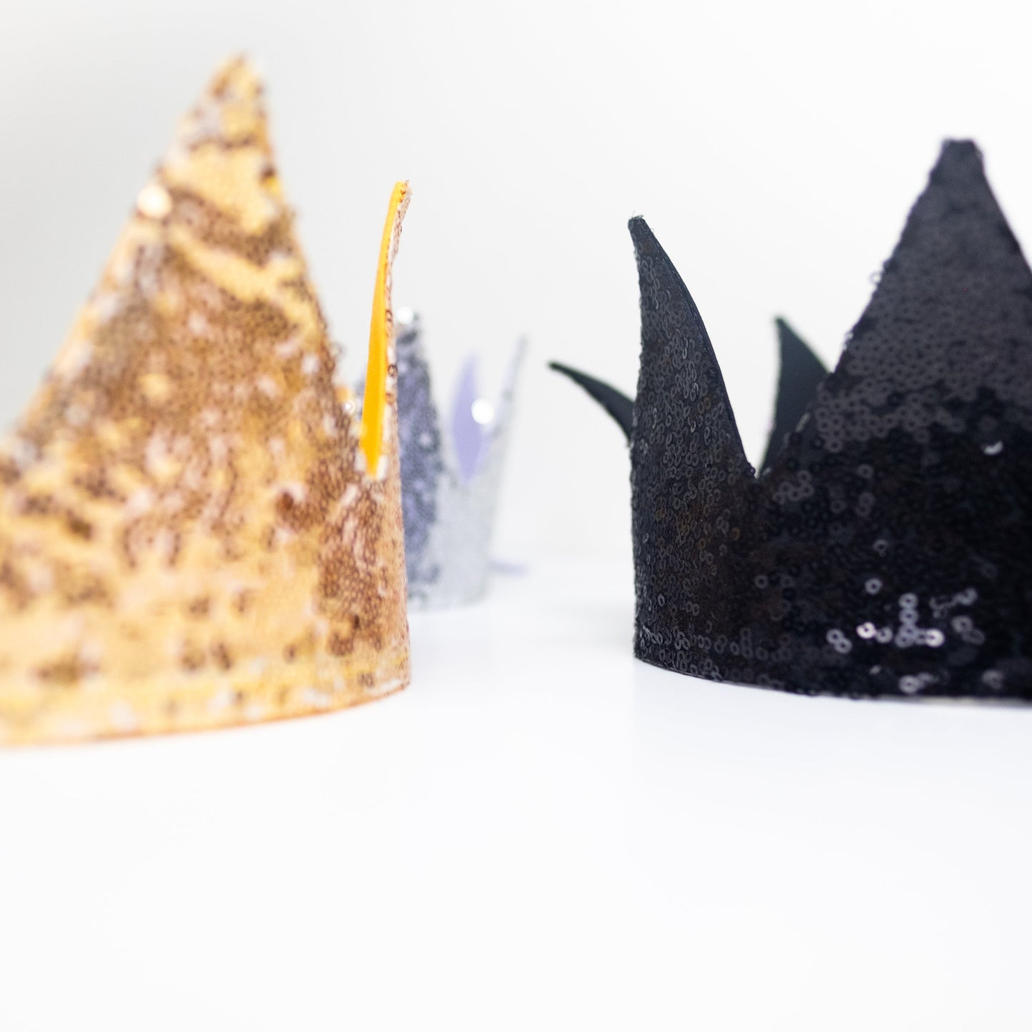 Black sequin crown