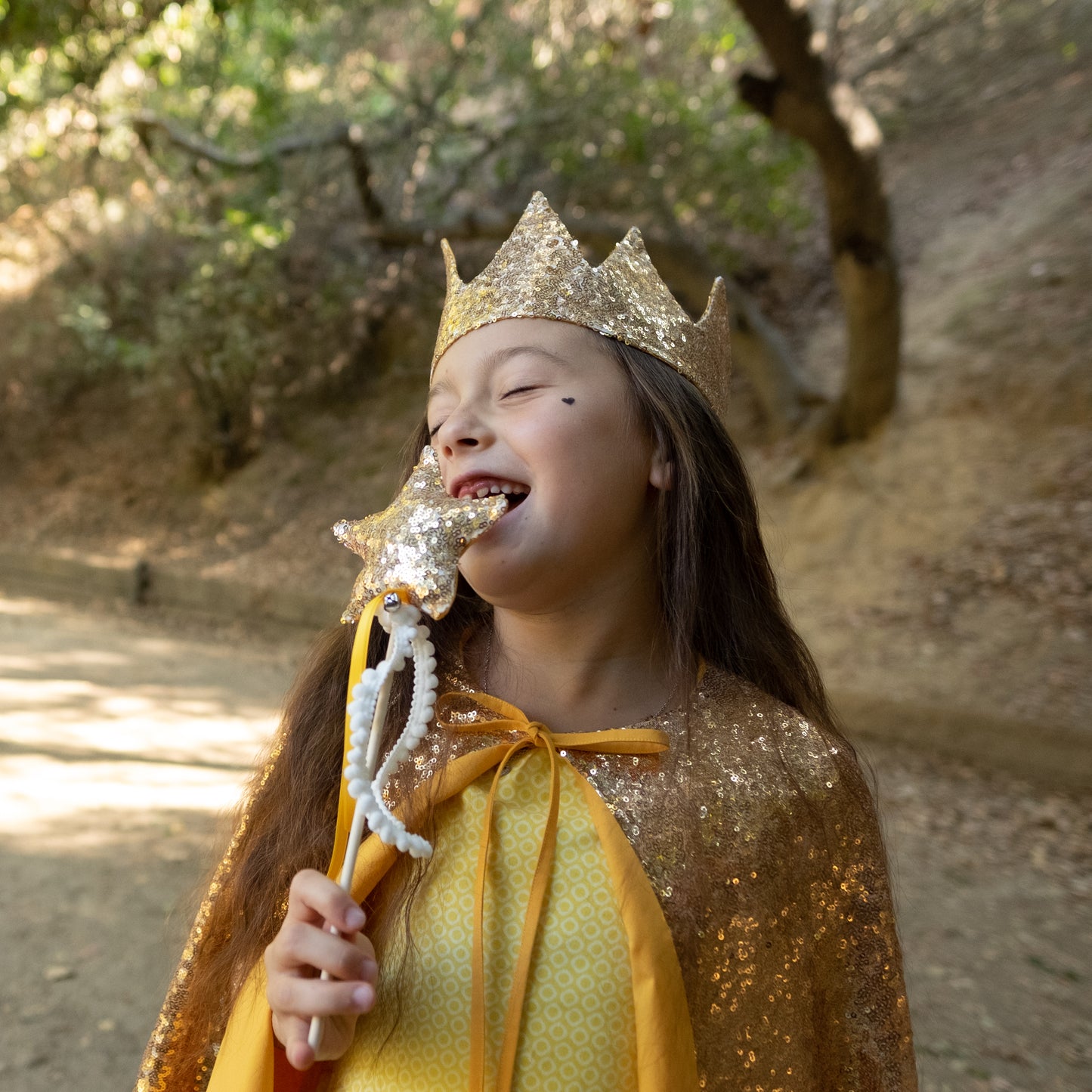 Gold sequin crown