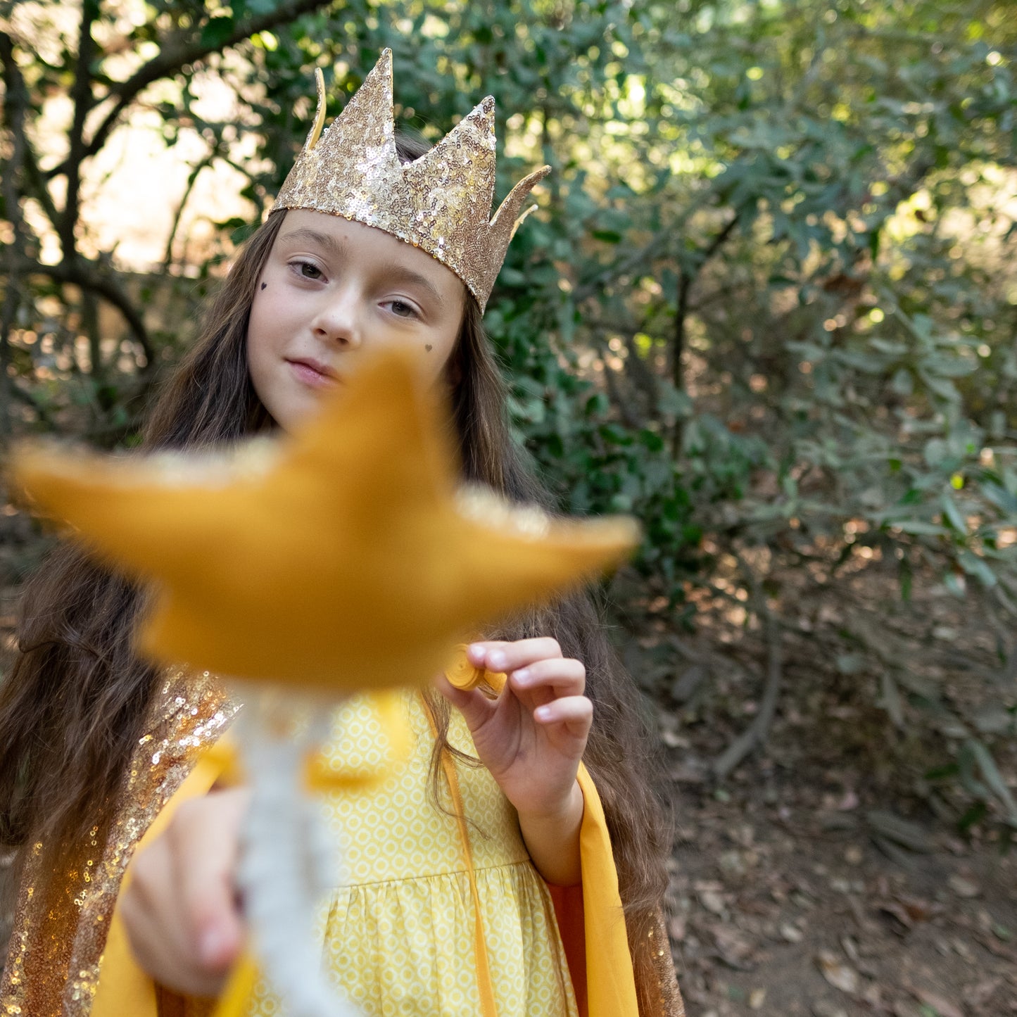 Gold sequin crown