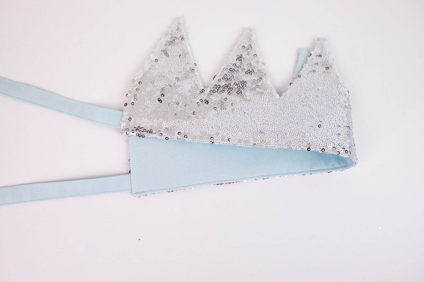 Silver sequin crown