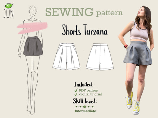 Shorts Tarzana digital sewing pattern