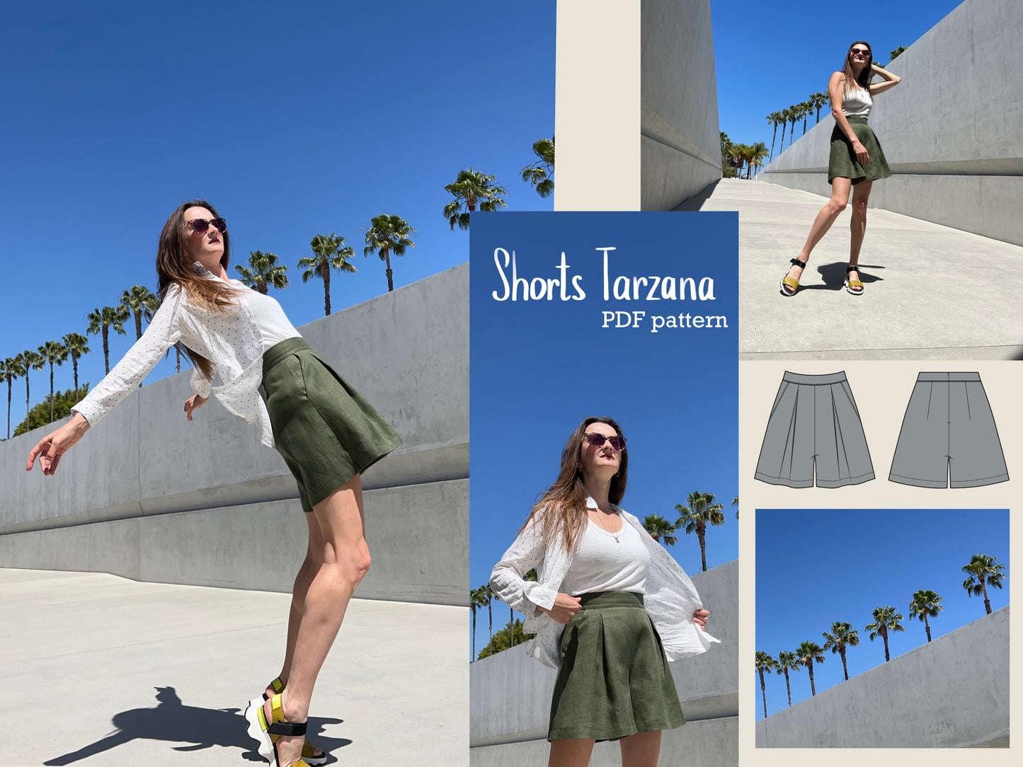 Shorts Tarzana digital sewing pattern