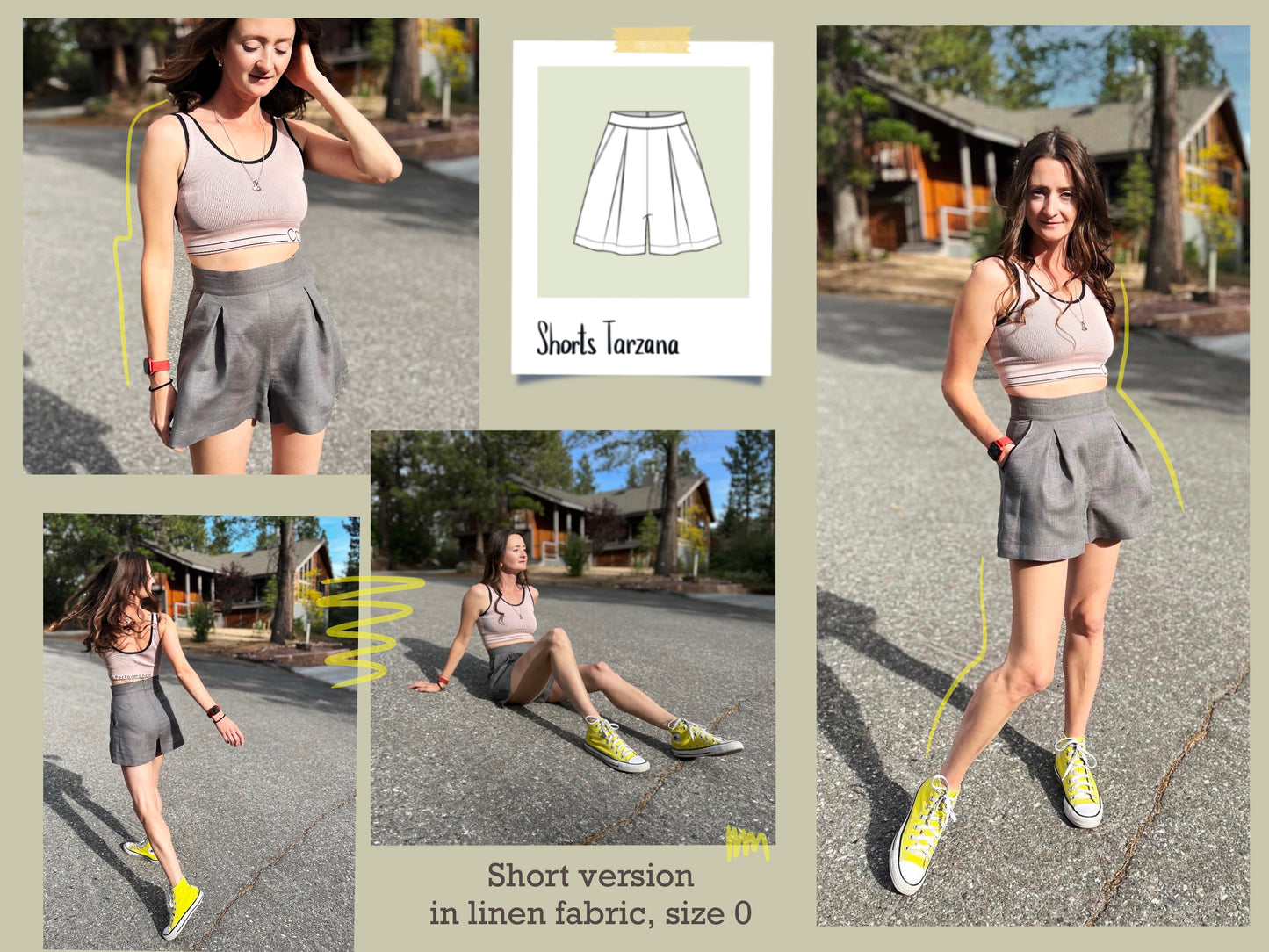 Shorts Tarzana digital sewing pattern