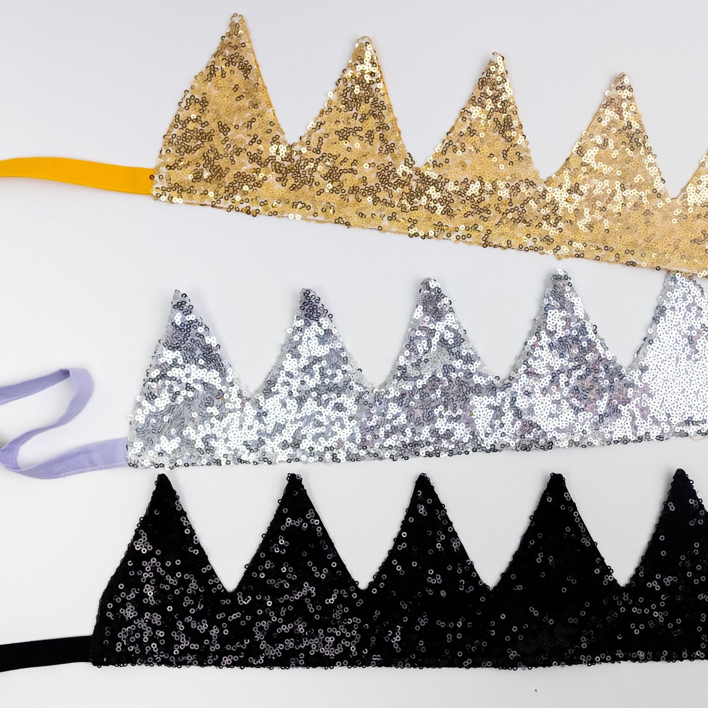 Silver sequin crown