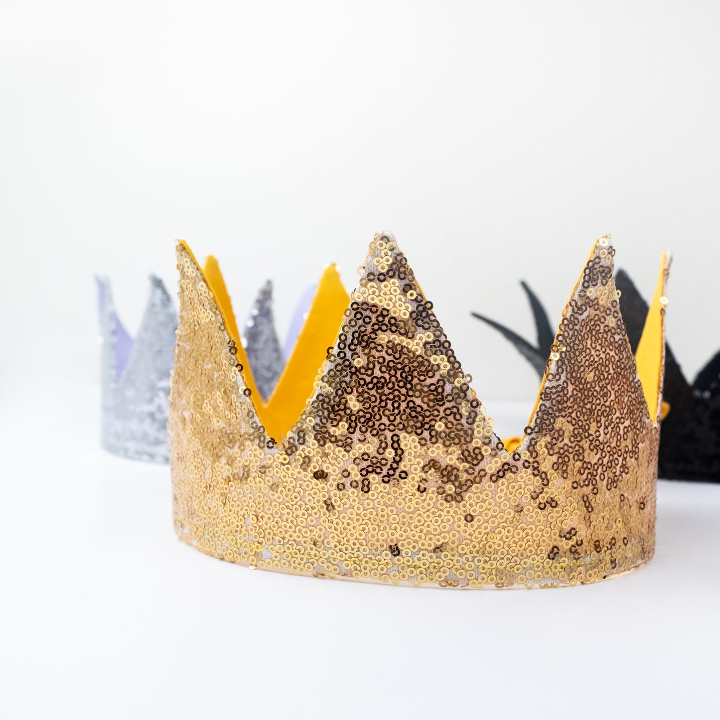 Gold sequin crown